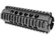 Midwest Industries AR15 2-Piece Drop In Rail Piston Carbine Black. Constructed with a 6061 aluminum and hard coat anodized for a lifetime service. No gunsmith installation, installs like the factory plastic handguards. Four anti-rotation QD sockets for