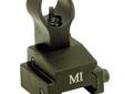 Midwest Industries AR15 BUIS Flip Up Front Sight Rail Mount Black . Constructed with a 6061 aluminum and hard coat anodized for a lifetime service. Uses standard A2 front sight post. Attaches to AR Rifles equipped with rail and folds to the rear. Super