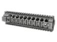 Midwest Industries AR15 Gen II 2-Piece Free Float Mid-Length Rail. Complete install in minutes, removal of delta ring is required. Monolithic continuous top rail. Four anti-rotation QD sockets for push button swivels. High quality 1913 mil-spec rails,