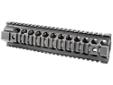 Midwest Industries AR15 Gen II 2-Piece Free Float Rifle Length Rail. Complete install in minutes, removal of delta ring is required. Monolithic continuous top rail. Four anti-rotation QD sockets for push button swivels. High quality 1913 mil-spec rails,