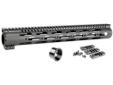 Midwest Industries AR15 Rifle Length 15" Gen II SS Free Floating Handguard Rail Black - includes three additional 2.5" rail sections. The Midwest Industries AR-15 15-inch Generation II SS-Series One Piece Free Float Handguard features a slim 1.5 inch