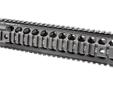 Specifications and Features:GEN2 Rifle Length Two Piece Free Float Handguard100% Made in USA.Complete install in minutes, removal of Delta Ring is required.Monolithic type continuous top rail.Four Anti-rotation QD sockets for push button swivels.High
