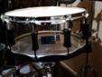 Selling a great looking, great sounding, near perfect condition Pork Pie Acrylic snare. If you are looking for a mid to loud snare that will cut through the music yet good sounding tone, this is your snare!!! Great quality as in any other pork pie product