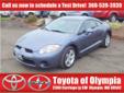 All pre-owned vehicles go through a 160 point safety inspection by our Toyota Factory trained technicians.
Dealer Name:
Toyota of Olympia
Location:
Olympia, WA
VIN:
4A3AK24F77E017834
Stock Number: Â 
P4490
Year:
2007
Make:
Mitsubishi
Model:
Eclipse