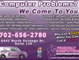 If your computer is running slowly, it?s most likely due to some type of virus or need for an upgrade. Friendly Computers in Las Vegas offers mobile computer services. In the comfort of your home or office, we can fix your computer. There?s no problem too