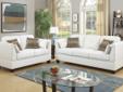 Let your design senses take over and adorn your living space with this 2-piece sofa set that includes a sofa and loveseat with plush back and seat supports, triangular arm rest trimmed in nickel finished studs. Available in espresso and white bonded
