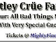 Motley Crue - Farewell Tour Dates & Schedule
The Final Tour: All Bad Things Must Come To An End
Motley Crue got together and made a formal announcement on January 28, 2014 that they will be staging "The Final Tourâ with a banner displayed saying âAll Bad