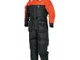 Deluxe Anti-Exposure Coverall & Worksuit :: MS2175The best protection and comfortSize:LargeColor:Orange / BlackCompletely insulated with Mustang Airsoftâ¢ foam to deliver an immersed clo value of 0.420, the MS2175 deluxe suit delivers significantly more