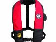 Auto Hydrostatic Inflatable PFD with Harness - USA :: MD3184Size:UniversalColor:Red / BlackFor severe weather, no premature inflation, low maintenanceHydrostatic Technology Offers Reliable InflationThe Auto Hydrostatic Inflatable Personal Flotation Device