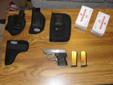 North American Arms .32 ACP Guardian(Stainless Steel), W/3 Clips & 4 Holsters & 2 Boxes Ammo. This is an Awesome Pocket Gun! This gun has been fired 5 times and is VERY accurate! Mint, Like New Condition!! Includes Original Box, 4 Holsters, 3 Clips and 2