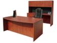 FACTORY BLOW-OUT......FACTORY DIRECT.....COMMERCIAL QUALITY!!!
New Exe. "BOW FRONT" Desk!!!
Desk 36/41" deep x71" wide. Includes two box/file pedestals with locks, nice black handles and wire/data grommet holes.
AVAILABLE IN CHERRY OR MAHOGANY COMMERCIAL