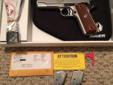 I hate to do this, but I'm have to part with this pistol in order to get one that I've wanted for quite some time... Wife's rule. I am selling a new and unfired Ruger SR1911 commander (4.25" barrel) with the factory box, 2 magazines, lock, Ruger gun case,