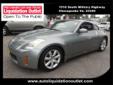 2005 Nissan 350Z $12,777
Pre-Owned Car And Truck Liquidation Outlet
1510 S. Military Highway
Chesapeake, VA 23320
(800)876-4139
Retail Price: Call for price
OUR PRICE: $12,777
Stock: E4947A
VIN: JN1AZ34D55M607314
Body Style: Hatchback
Mileage: 96,140