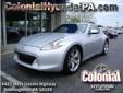 Colonial Hyundai
2010 Nissan 370Z
( Click to see more photos of Dynamite vehicle )
Low mileage
Call For Price
** EXCLUSIVE PRE-AUCTION PRICING **, **CERTIFIED PREOWNED VEHICLE**, **INCLUDES A COMPREHENSIVE WARRANTY PLUS REMAINING FACTORY WARRANTY and FREE