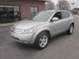 2004 NISSAN MURANO UNKNOWN
Please Call for Pricing
Phone:
Toll-Free Phone:
Year
2004
Interior
CHARCOAL
Make
NISSAN
Mileage
87467 
Model
MURANO UNKNOWN
Engine
V6 Gasoline Fuel
Color
SHEER SILVER METALLIC
VIN
JN8AZ08WX4W318573
Stock
318573
Warranty