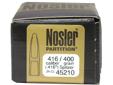 Nosler Partition Bullets- Caliber: 416 (.416")- Grain: 400- Spitzer- Per 25Specs: Bullet Diameter: 416Bullet Type: SpitzerCaliber: 416Grain: 400
Manufacturer: Nosler
Model: 45210
Condition: New
Availability: In Stock
Source: