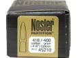 Nosler Partition BulletsSpecifications:- Caliber: 416 (.416")- Grain: 400- Spitzer- Per 25
Manufacturer: Nosler
Model: 45210
Condition: New
Price: $29.28
Availability: In Stock
Source: