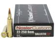Nosler Trophy Grade Varmnint Ammunition- Caliber: 22-250 Remington- Grain: 55- Bullet: Ballistic Tip- Muzzle Velocity(fps): 3700- Per 20Specs: Caliber: 22-250REMGrain: 55
Manufacturer: Nosler
Model: 60003
Condition: New
Availability: In Stock
Source: