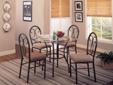 Odelia 5pc dining set
Product ID#120565
Description:
The Odelia 5pc dining set has a clear glass top with a metal
base, and matching upholstered rounded side chairs. All in
one box.
Dining Table:42"dia30"
Chair:22"l17"w37-1/2"h17"d
PLEASE VISIT US AT