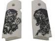 "
Hogue 43034 Ofcer Scrim Ivory Polymer - Zombie
This designs of ivory polymer grips provide a custom look to your favorite firearm.
- Fits: Officers Model
- Scrimshaw Ivory Polymer, Zombie"Price: $42.27
Source:
