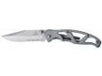 "
Gerber Blades 22-48447 Paraframe II, SS, Serrated, Clam
The big brother in the Paraframe family is the Paraframe II. The ergonomically innovative handle is designed to make the knife lightweight - the all surgical stainless steel construction makes it