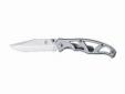 "
Gerber Blades 22-48448 Paraframe II Stainless, Fine Edge
It's a beautifully simple open frame knife with a fine-edge locking blade that is lightweight, easy to clean and opens effortlessly. Built with a smooth stainless steel handle and a clip for