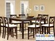 Â 
The Cappuccino Counter Height Dining Set from Coaster offers style, functionality, and beauty all in one! Each of the four (4) chairs feature fabric cushioned seats in white with a subtle satin-like pattern. The 18"W butterfly leaf is another great