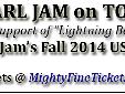 Pearl Jam Fall 2014 US Tour Concert Tickets for Cincinnati, OH
Fall Tour Concert at US Bank Arena in Cincy on Wednesday, October 1, 2014
Pearl Jam will arrive for a concert in Cincinnati, Ohio on Wednesday, October 1, 2014. The Pearl Jam Fall 2014 US Tour