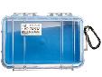 1040 Micro CaseCase Color: Blue w/Clear LidInterior Dimensions: 6.50" x 3.87" x 1.75"Great for rugged sportsNot for swimming or submergingWatertight, crushproof, and dust proof Easy open latch CarabinerRubber liner for extra protection doubles as o-ring
