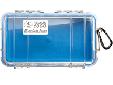 1060 Micro CaseCase Color: Blue w/Clear LidInterior Dimensions: 8.25" x 4.25" x 2.25"Great for rugged sportsNot for swimming or submergingWater resistant, crushproof, and dust proofEasy open latchCarabinerRubber liner for extra protection doubles as