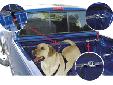 The PetBuckle Truck Tether keeps your dog securely attached and restrained in the back of your truck. The easy-to-use system quickly attaches to the metal loops provided in the bed area of most trucks. Just hook one side, then hook to the other and pull