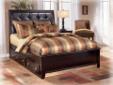 Contact the seller
Signature Design By Ashley Pinella B403-BedQPS, Sophistication comes alive with the " Contemporary Merlot " bedroom collection. With nickel silver color crossbars accenting the dark merlot finish over replicated mahogany grain, this