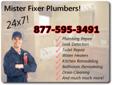 Tired of calling around trying to find a plumbing service who can come on short notice? Or even a plumber who'll pick up the phone on the first attempt? Call Mister Fixer Plumbers, we answer the phone (you will never hear our answering machine), and we