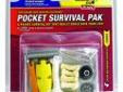 "
Adventure Medical 0140-0707 Pocket Survival Pak Standard
Pocket Survival Pakâ¢
A pocket survival kit that really could save your life! The Pocket Survival Pakâ¢ contains a collection of survival tools for when you find yourself abandoned, stranded, or