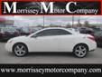 2007 Pontiac G6 GT $13,999
Morrissey Motor Company
2500 N Main ST.
Madison, NE 68748
(402)477-0777
Retail Price: Call for price
OUR PRICE: $13,999
Stock: N4888
VIN: 1G2ZH36N874248086
Body Style: Convertible
Mileage: 71,686
Engine: 6 Cyl. 3.5L