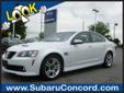 Subaru Concord
853 Concord Parkway S, Â  Concord, NC, US -28027Â  -- 866-985-4555
2008 Pontiac G8 Sedan
Call For Price
Free AutoCheck Report on our website! Convenient Location! 
866-985-4555
About Us:
Â 
Â 
Contact Information:
Â 
Vehicle Information:
Â 