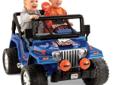 ?Vrooom, vrooommmm.? Cool motor sounds, revvin? tunes, fast and flashy ?chrome? accents and 12-volts of battery power make Hot Wheels Jeep Wrangler 4x4 the perfect vehicle for pretend ?off-road? racing adventure. Drives two speeds forward (2.5 and 5 mph
