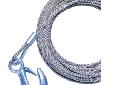 20' x 7/32" Replacement Galvanized Cable with HookFor all manual and electric trailer winches. High chromium content and added nickel make these cables virtually impervious to corrosion and add years of service. Ideal for any winch using 7/32 inches
