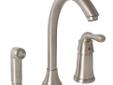 ï»¿ï»¿ï»¿
Premier 120045 Sanibel Widespread Single-Handle Kitchen Faucet with Matching Spray, Brushed Nickel
More Pictures
Lowest Price
Click Here For Lastest Price !
Technical Detail :
Quality brass construction
Widespread single metal lever handle faucet