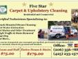 SEATTLE CARPET and UPHOLSTERY CLEANING and FLOOR RESTORATION Residential & Commercial LICENSED-BONDED-INSURED
(206) 356-7889 www.NwCleaningSolutions.com http://nwcleaningsolutions.com/
FIVE STAR CARPET & UPHOLSTERY CLEANING offers a full range of cleaning