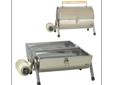 This Portable Stainless Steel Propane Barbeque Grill (#235-100) features durable stainless steel construction, a 129 square inch cooking surface with 20,000 B.T.U. output grill burner and adjustable vent windows. Light weight and easily transported. Uses