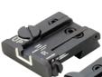 Compact, Adjustable - Low Mount RearsExtra low profile, adjustable sight mounts down, out of the way and increases sight radius for enhanced sight picture. Rectangular body, raised adjustment screws. Requires no alteration to the slide, fits in the