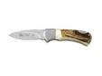 Gold Series 4-Star Mini StaghornFeatures:- Handmade by skilled craftsmen: 2.0-inch drop blade- Stag Scales: 4.8 inch overall length- Custom proofed Rockwell Hardness- Lifetime limited warrantySpecifications:- Knife Type: Folding- Country of Origin: China-
