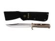 Puma Bowie SGBSpecifications:- Class: SGB- Knife Type: Fixed- Blade Length in / mm: 6.1/155- Blade Thickness in / mm: 0.16/4- Total Length in / mm: 11/280- Weight oz / gr: 7/200- Scales: Stag- Blade Steel: 440C Stainless- Rockwell Hardness: 57-60- Sheath: