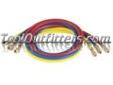 "
Robinair 39072A ROB39072A R-12 Hose Set With Quick Seal Fittings
Features and Benefits:
3 A/C Hoses with Quick-Seal Fittings
Set includes: 72" long yellow, blue and red hoses
For use with R-12, R-22, R-500 and R-502
Works with most A/C manifold gauge