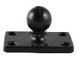RAM 1.5" x 2.5" Rectangle Base with 1" BallThe RAM-B-202U-1525 contains a 1" diameter rubber ball connected at right angles to a 1.5" x 2.5" rectangular base. This mount has pre-drilled holes at each corner of the base plate. Material: Powder Coated