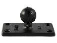 RAM 1.5" x 3" Rectangle Base w/1" BallThe RAM-B-202U-153 contains a 1" diameter rubber ball connected at right angles to a 1.5" x 3" rectangular base. This mount has pre-drilled holes at each corner of the base plate. Material: Powder Coated Marine Grade