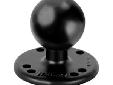 RAM 2.5" Round Base w/ AMPs Hole Pattern & 1.5" BallThe RAM-202U consists of a 1.5" diameter rubber ball connected to a flat 2.5" diameter base. This mount has pre-drilled holes, including the universal AMPS hole pattern. Material: Powder Coated Marine