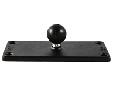 RAM 2" x 5" Rectangle Base w/1" BallThe RAM-B-202U-25 contains a 1" diameter rubber ball connected at right angles to a 2" x 5" rectangular base. This mount has pre-drilled holes at each corner of the base plate. Material: Powder Coated Marine Grade