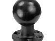 RAM 3.68" Diameter Base w/3-3/8" BallPart #: RAM-E-202UThe RAM-E-202U consists of a 3.38" diameter rubber ball, connected at right angles to a 3.68" diameter round plate. The plate has pre-drilled holes in the base plate, including two holes at 180